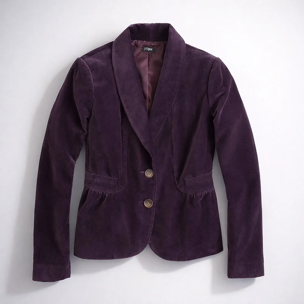 J. Crew Purple Eden Velvet Blazer Y2K‎